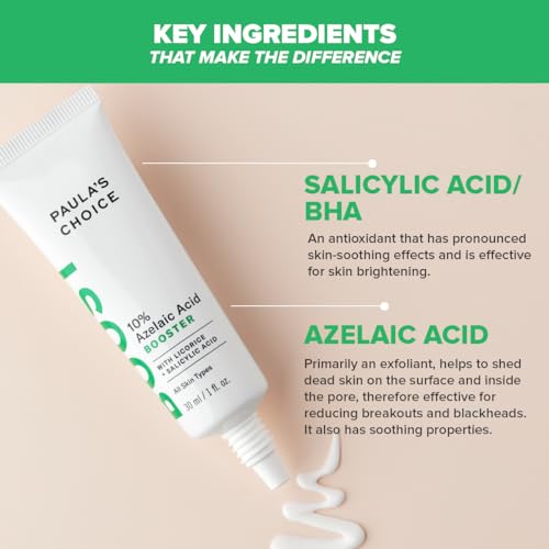 Paula's Choice 10% Azelaic Acid Booster - Face Serum Reduces Breakouts, Dark Spots & Blemishes - with Salisylic Acid/BHA - All Skin Types - 30 ml