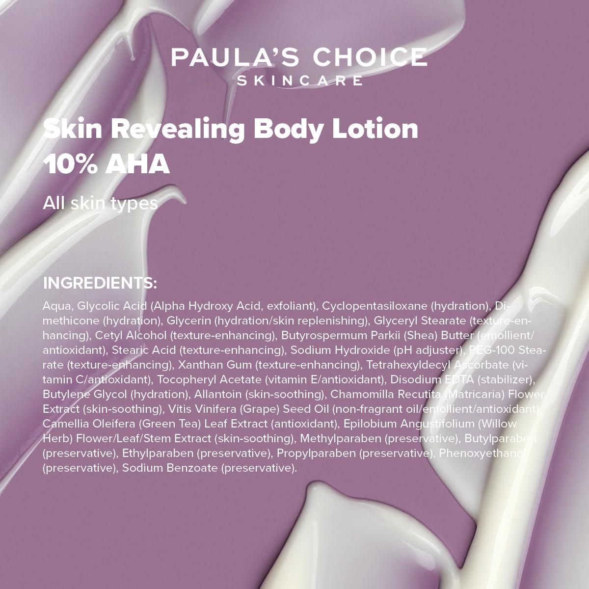 Paula’s Choice Skin Revealing 10% AHA Body Exfoliant - Exfoliating Body Lotion & Anti Aging Cream with Glycolic Acid & Antioxidants - Improves Texture & Tone - All Skin Types - 210 ml
