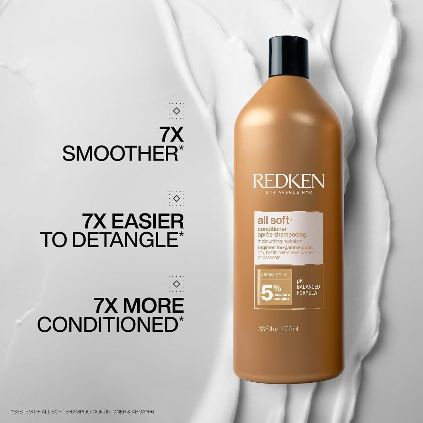 REDKEN All Soft Conditioner, for Dry Hair, Argan Oil, Intense Softness and Shine