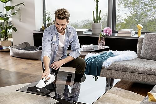 Kärcher Window Cleaner WV 2 Plus N, Battery Life: 35 min, LED Battery Charge Display, 2 Squeegees, Sprayer with Microfibre, 20 ml Concentrated Glass Cleaner, White, 1.633-642.0