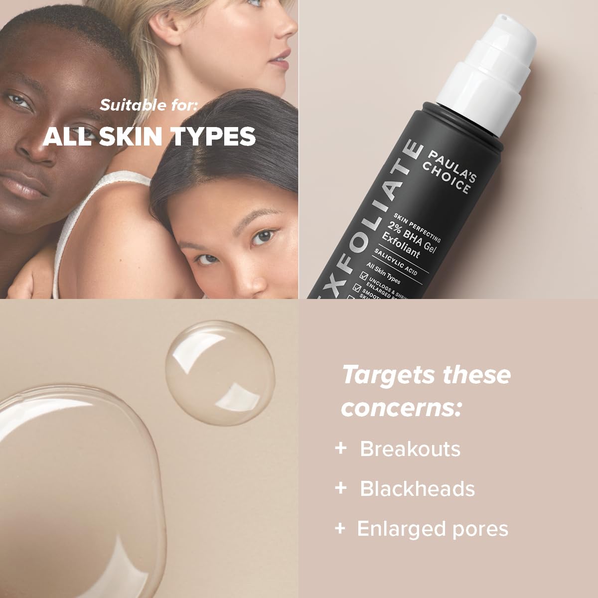 Paula's Choice SKIN PERFECTING 2% BHA Gel Exfoliant - Face Exfoliator Targets Blackheads & Enlarged Pores - Exfoliating Peel with Salicylic Acid - All Skin Types - 100 ml