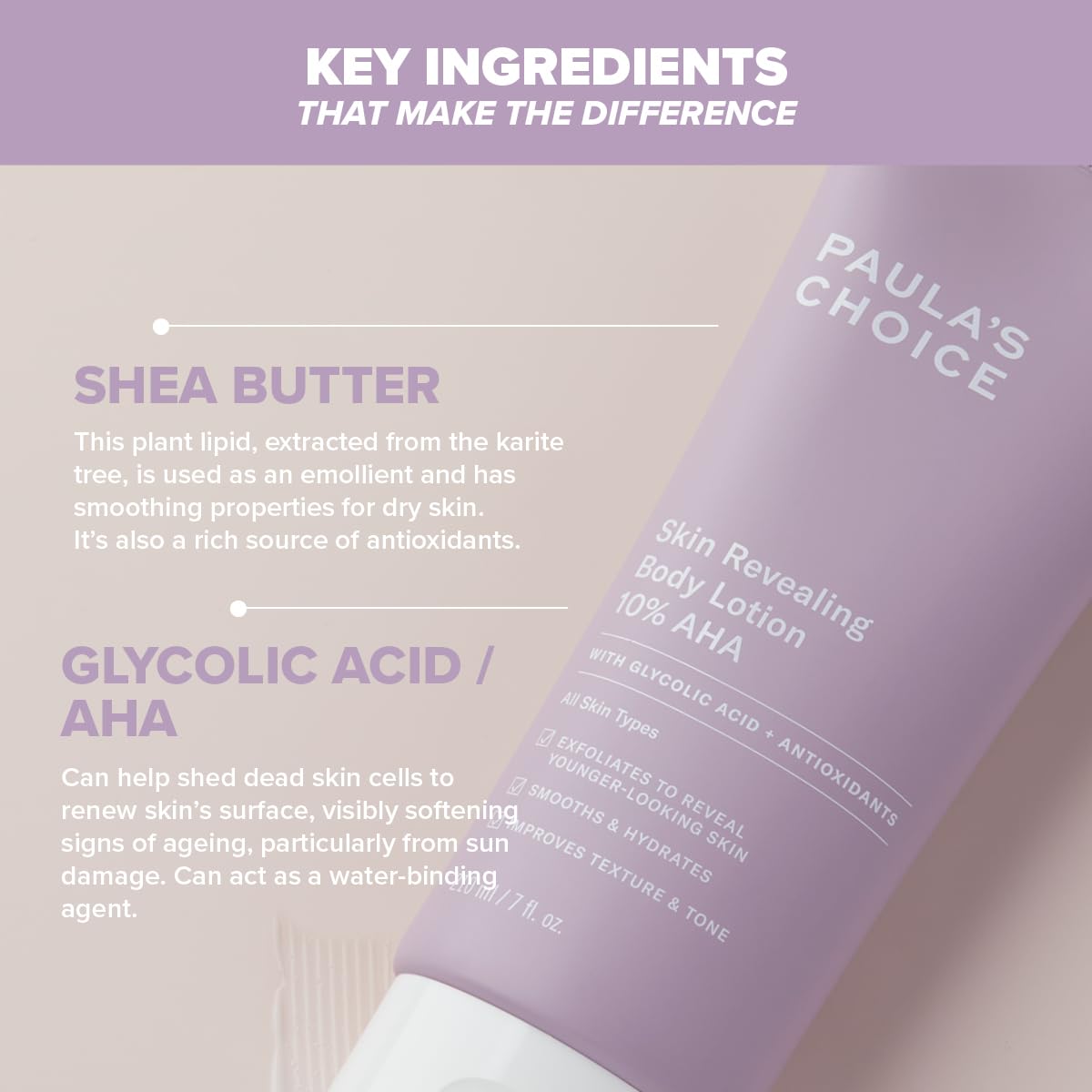 Paula’s Choice Skin Revealing 10% AHA Body Exfoliant - Exfoliating Body Lotion & Anti Aging Cream with Glycolic Acid & Antioxidants - Improves Texture & Tone - All Skin Types - 210 ml