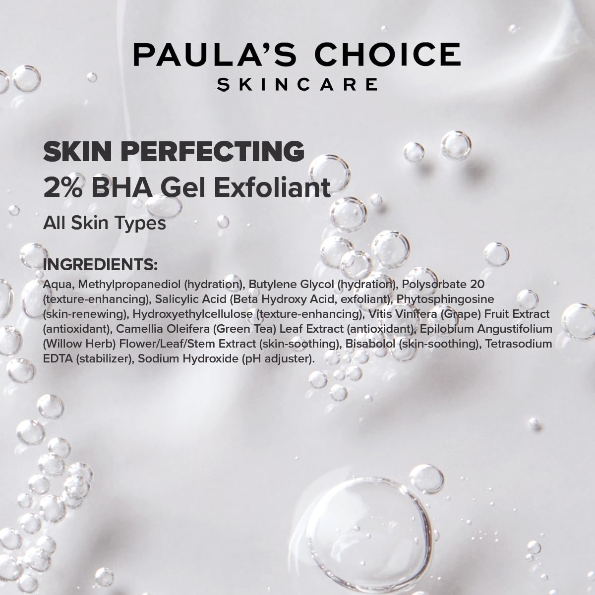 Paula's Choice SKIN PERFECTING 2% BHA Gel Exfoliant - Face Exfoliator Targets Blackheads & Enlarged Pores - Exfoliating Peel with Salicylic Acid - All Skin Types - 100 ml
