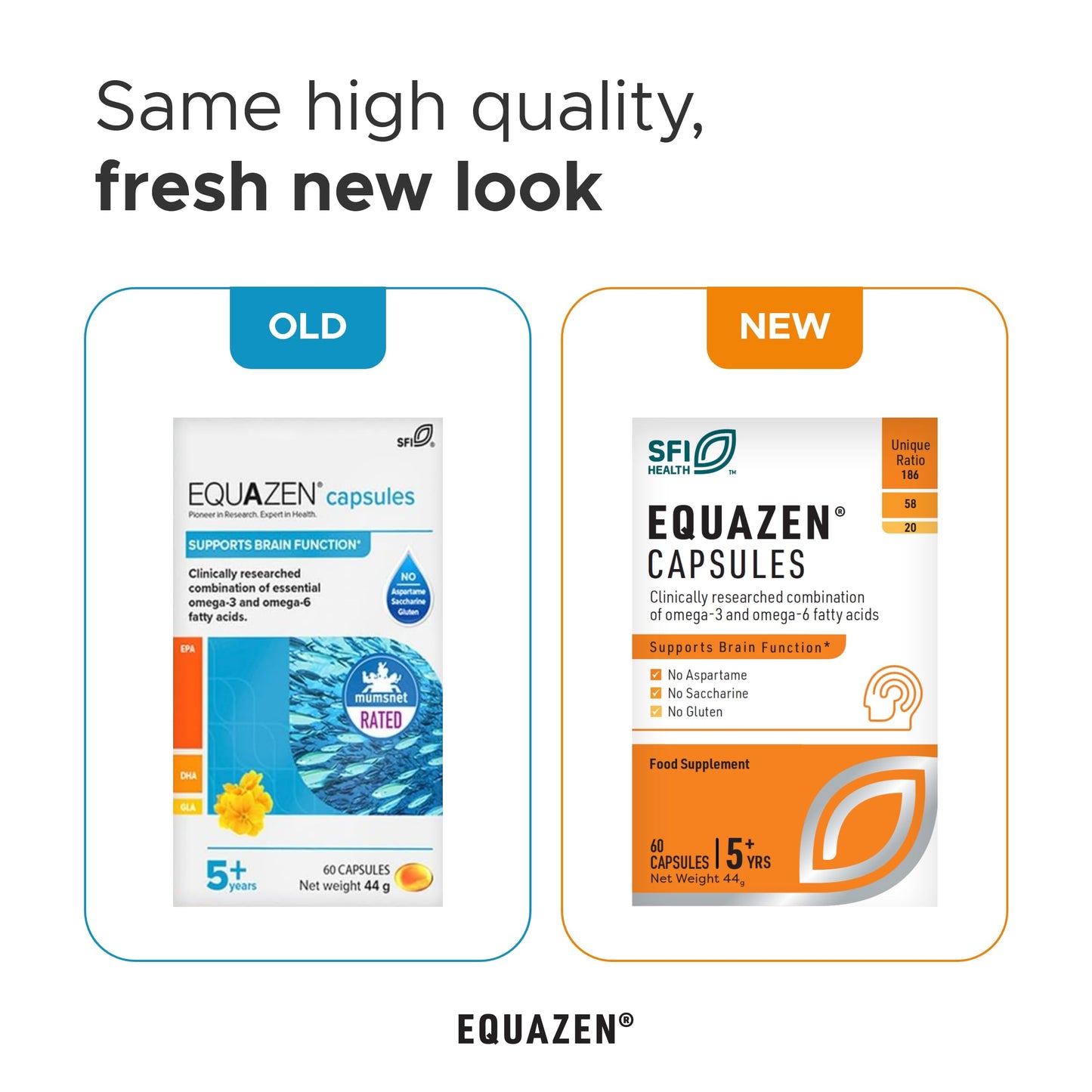 EQUAZEN Capsules | Omega 3 & 6 Fish Oil Supplement | Supports Brain Function | Blend of DHA, EPA & GLA | Suitable for Children 5+ to Adults