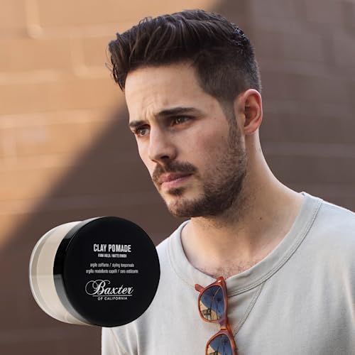 Baxter of California Clay Pomade - Natural Hair Firm Hold - Matte Finish - Styling Clay - All Day Style Protection - 2oz