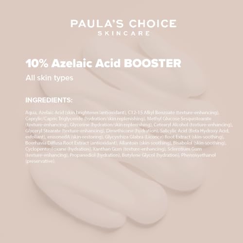 Paula's Choice 10% Azelaic Acid Booster - Face Serum Reduces Breakouts, Dark Spots & Blemishes - with Salisylic Acid/BHA - All Skin Types - 30 ml