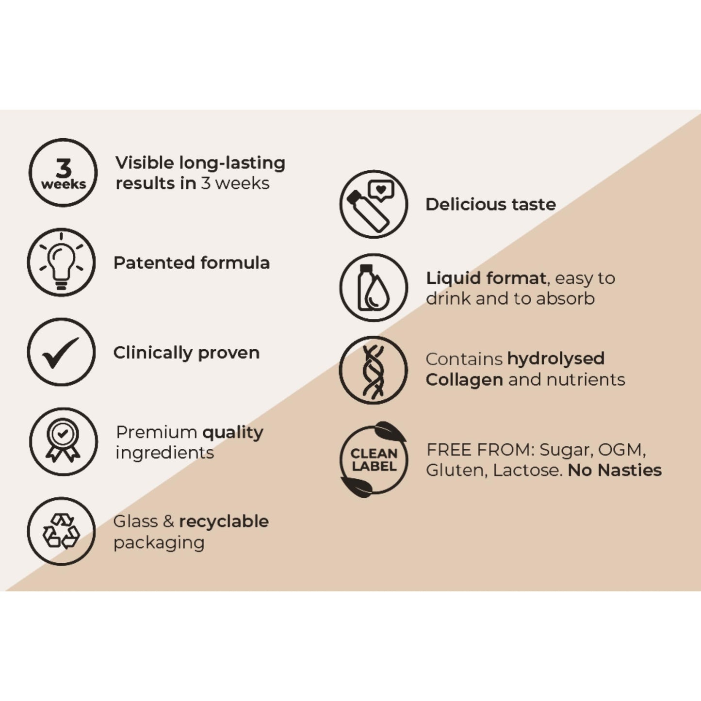 GOLD COLLAGEN Forte - Anti Wrinkle Collagen Supplements for Women & Men with Biotin, Vitamin C, Hyaluronic Acid, Marine Collagen for Hair Skin Nail - Antioxidant, Immune System Booster 1 Pack 10x50 ml
