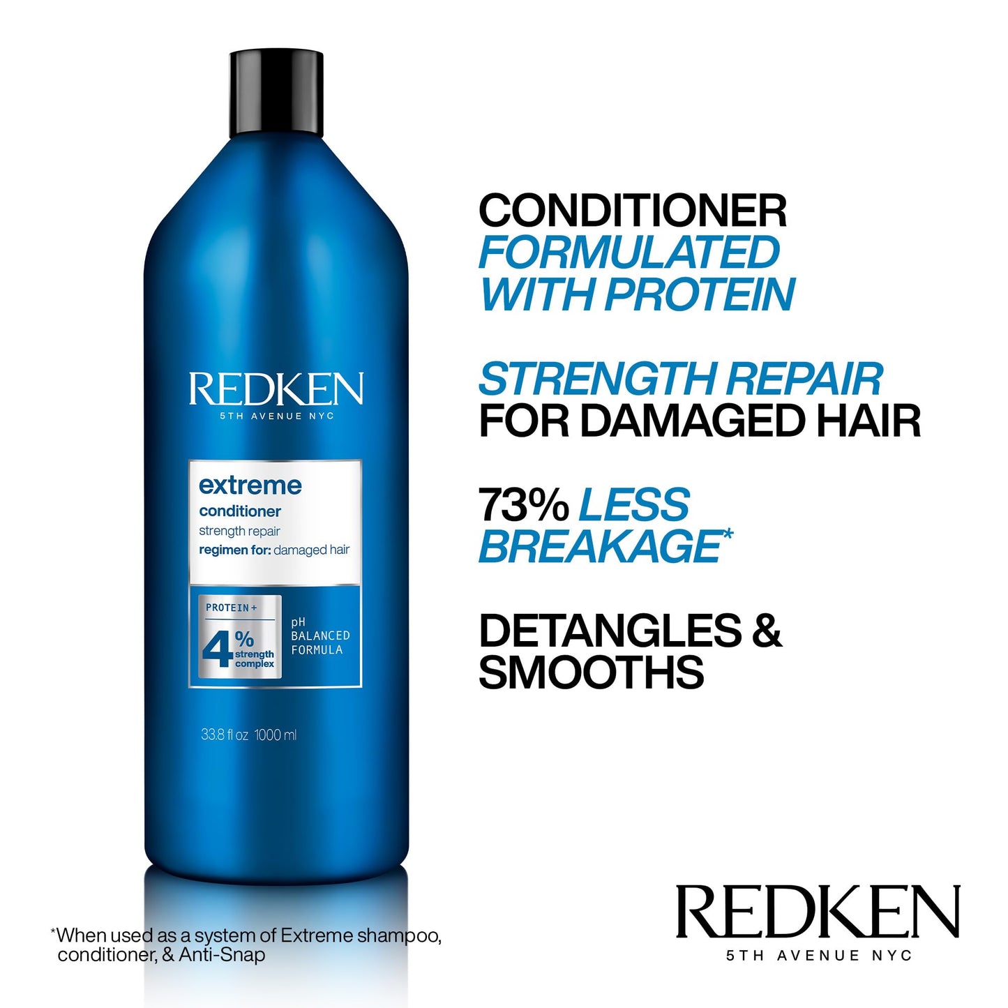 Redken Conditioner, For Damaged Hair, Repairs Strength & Adds Flexibility, Extreme
