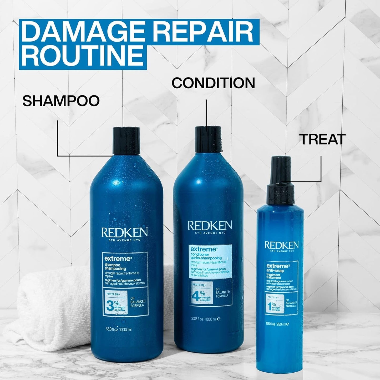 Redken Conditioner, For Damaged Hair, Repairs Strength & Adds Flexibility, Extreme