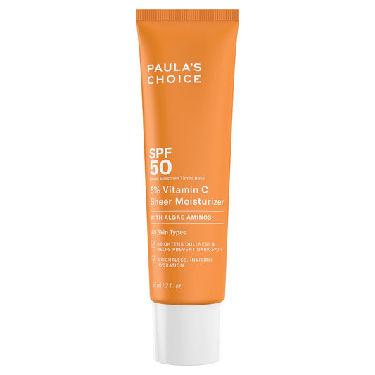 Paula's Choice 5% Vitamin C Moisturiser SPF 50 - Face Day Cream Hydrates & Brightens Skin - Multi-Active Sun Protection - with 3 Types of Vitamin C - All Skin Types - 60 ml