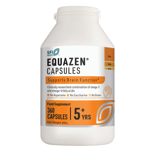 EQUAZEN Capsules | Omega 3 & 6 Fish Oil Supplement | Supports Brain Function | Blend of DHA, EPA & GLA | Suitable for Children 5+ to Adults