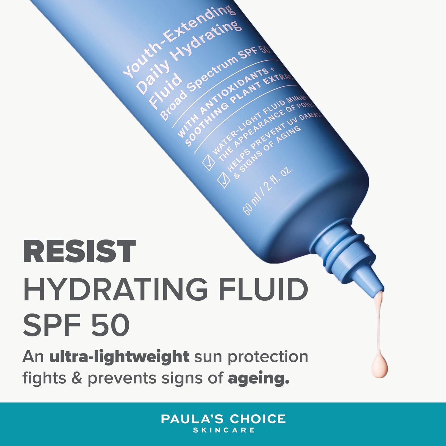 Paula’s Choice RESIST Moisturiser SPF 50 - Day Face Cream - Reduces Blackheads & Brown Spots - Suitable for Acne Prone Skin - with Sun Protection - Combination to Oily Skin - 60 ml